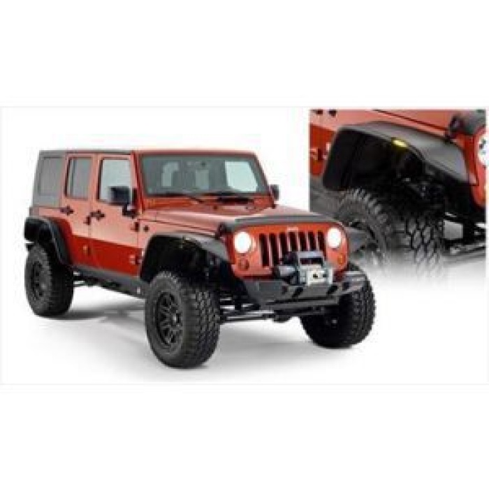 Protectii aripi spate Bushwacker Flat Style-┬á Jeep Wrangler JK 4 usi - imagine 4