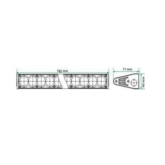 LED Bar auto offroad Slim 150 W 12V-24V 9300 lumeni 80 cm COMBO - imagine 2