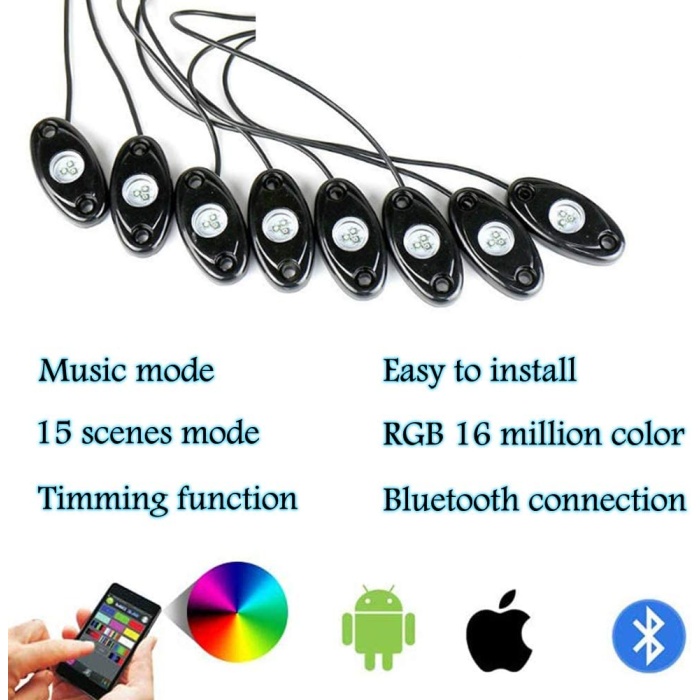 Lumini Multi functionale ambientale LED RGB Rock Lights - imagine 3