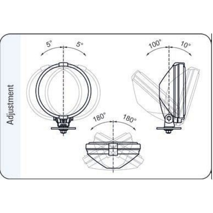 Proiector auto lumina drum Wesem 0668 crom lentila clara 12V~24V + lum. pozitie - imagine 2