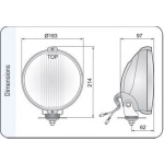 Proiector auto lumina drum Wesem blue HOS2 negru 12~24V+lum. pozitie inel - imagine 3