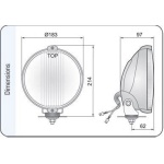 Proiector auto lumina drum Wesem HO2 crom lentila clara 12V~24V + lum. pozitie - imagine 3