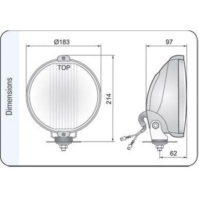 Proiector auto lumina drum Wesem HO2 crom lentila clara 12V~24V + lum. pozitie - imagine 3