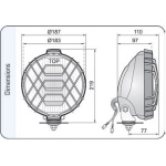 Proiector auto lumina drum Wesem HO2 crom lentila clara 12V~24V + lum. pozitie - imagine 2