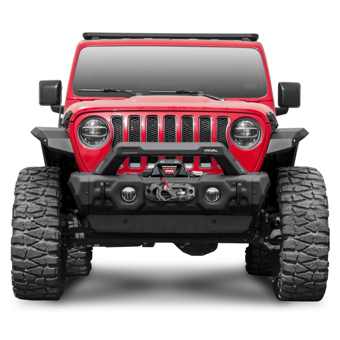 Bullbar HD Stubby - Bara fata Jeep Wrangler JL, JK , Gladiator JT , Otel, Rival (Full Kit) - imagine 3