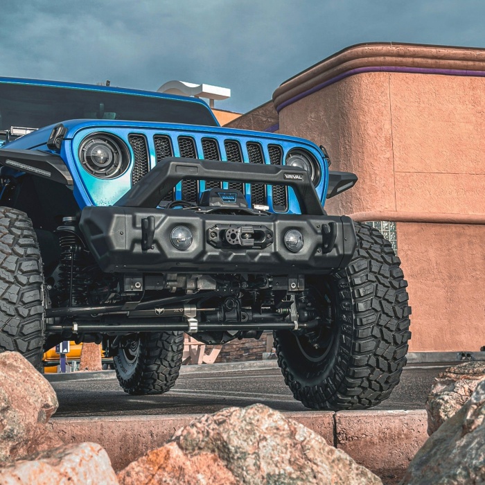 Bullbar HD Stubby - Bara fata Jeep Wrangler JL, JK , Gladiator JT , Otel, Rival (Full Kit) - imagine 11