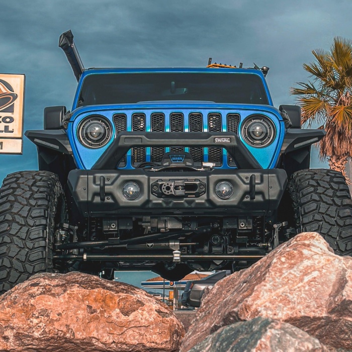 Bullbar HD Stubby - Bara fata Jeep Wrangler JL, JK , Gladiator JT , Otel, Rival (Full Kit) - imagine 10