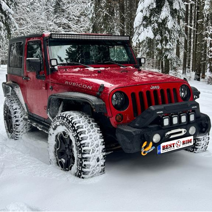 Bullbar HD Stubby - Bara fata Jeep Wrangler JL, JK , Gladiator JT , Otel, Rival (Full Kit) - imagine 8