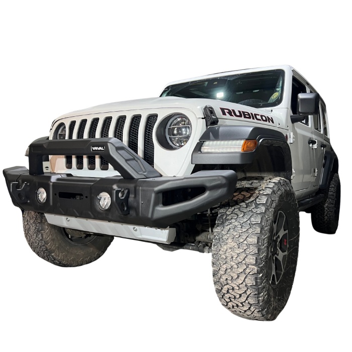 Bullbar HD Wide - Bara fata Jeep Wrangler JL, JK, Gladiator JT, Otel, Rival (Full Kit) - imagine 5