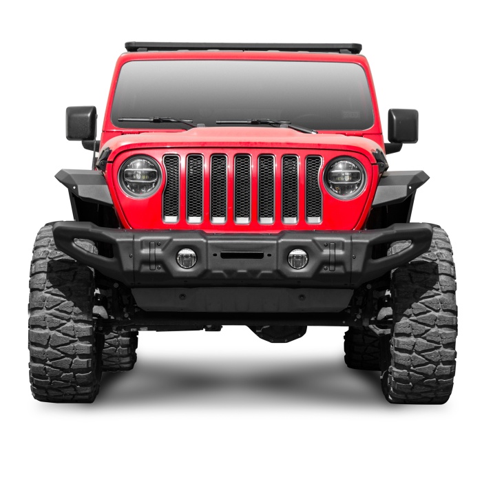 Bullbar HD, Bara fata Wide cu placa troliu pentru Jeep Wrangler JK, JL ,Gladiator JT, Otel, Rival - imagine 2