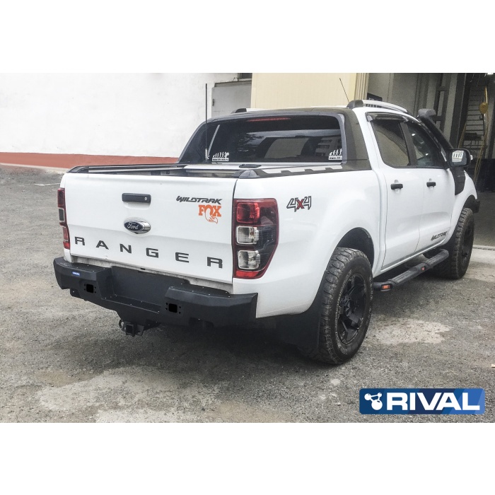 Bullbar HD, Bara spate Ford Ranger 2011-2022 Din aluminiu, Cu LED, Rival - imagine 2