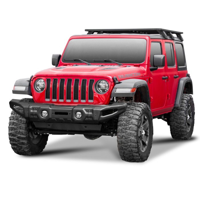 Bullbar HD, Bara fata Wide cu placa troliu pentru Jeep Wrangler JK, JL ,Gladiator JT, Otel, Rival - imagine 3