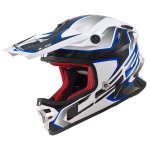 Casca Moto - ATV Off road LS2 MX456 COMPASS  Alb - Albastru  Marimea L