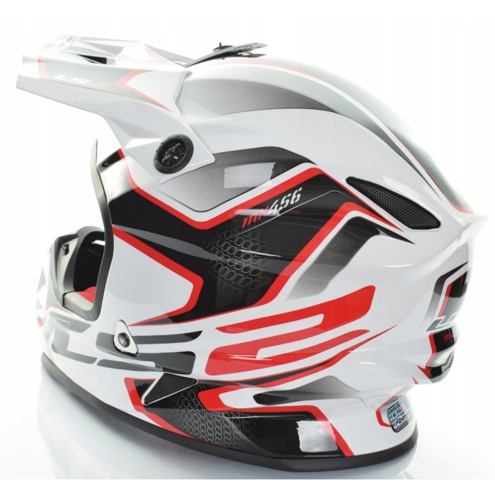 Casca Moto - ATV Off road LS2 MX456 COMPASS  Rosu - Alb   Marimea XL - imagine 9