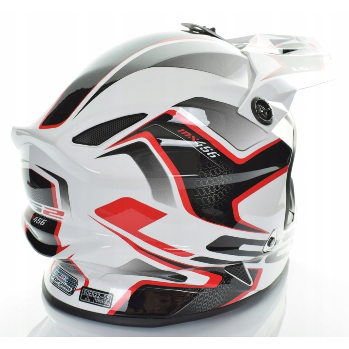 Casca Moto - ATV Off road LS2 MX456 COMPASS  Rosu - Alb   Marimea XL - imagine 2