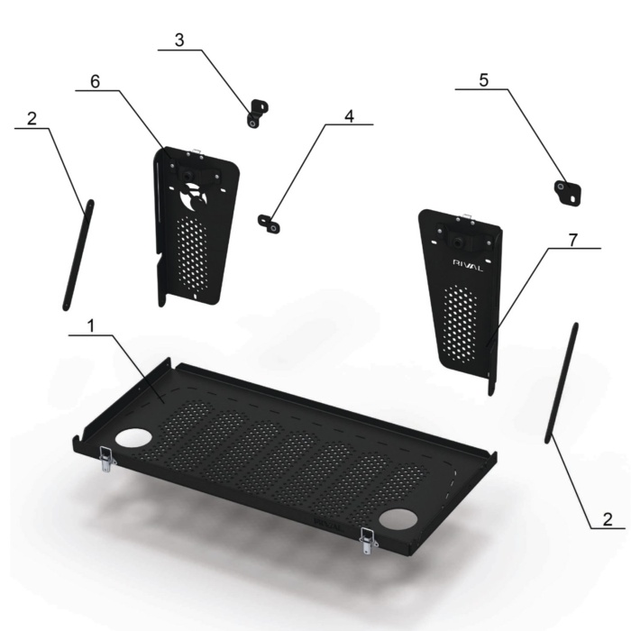 Masa plianta usa spate Jeep Wrangler JL, Aluminiu, Rival - imagine 9