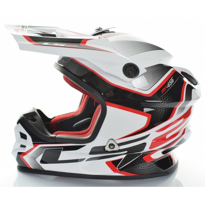 Casca Moto - ATV Off road LS2 MX456 COMPASS  Rosu - Alb   Marimea XL - imagine 7