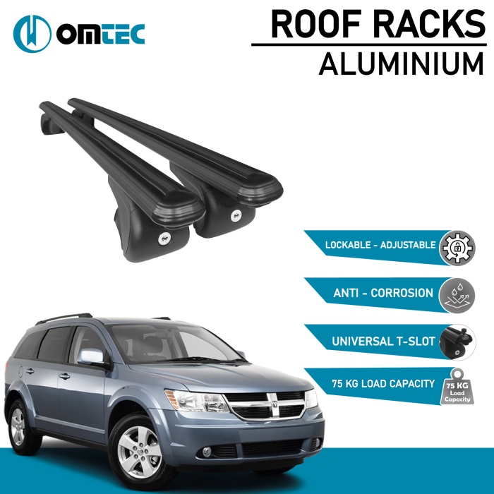Bare Transversale Dodge Journey [2008 ->] Omtec Aluminiu - Negru - imagine 2