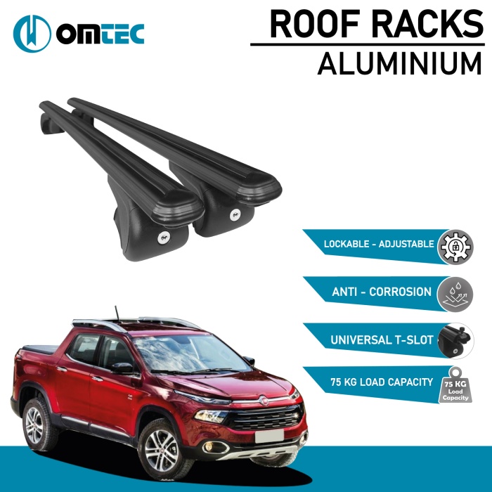Bare Transversale Fiat Toro [2016 ->] Omtec Aluminiu - Negru - imagine 2