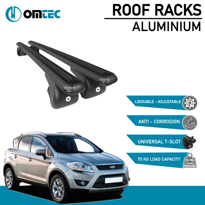 Bare Transversale Ford Kuga [2008-2013] Omtec Aluminiu - Negru - imagine 2