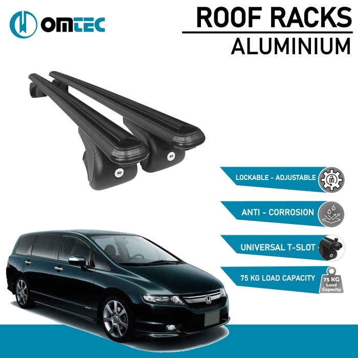 Bare Transversale Honda Odyssey [2003-2008] Omtec Aluminiu - Negru - imagine 2