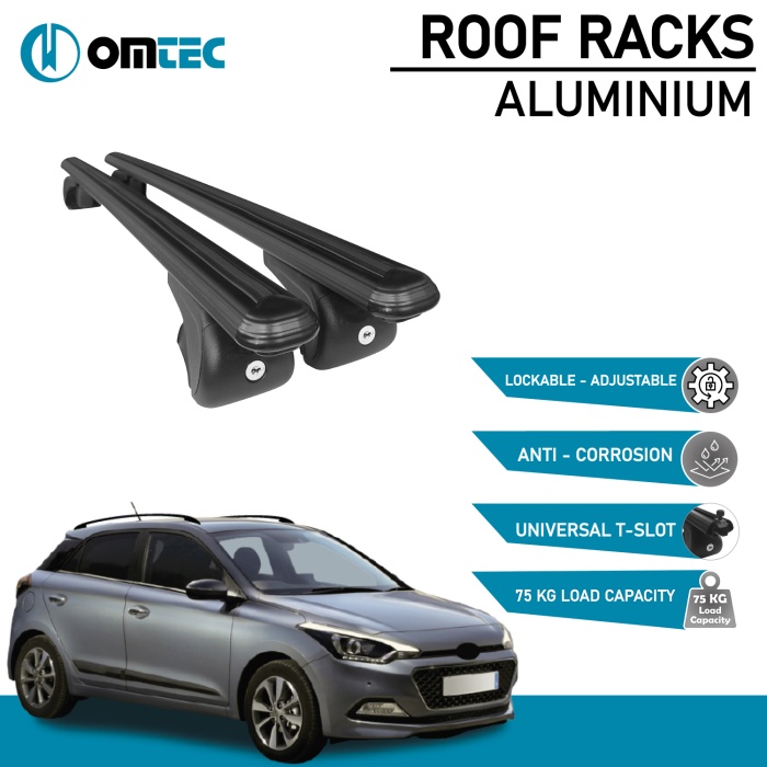 Bare Transversale Hyundai I20 [2014-2020] Omtec Aluminiu - Negru - imagine 2
