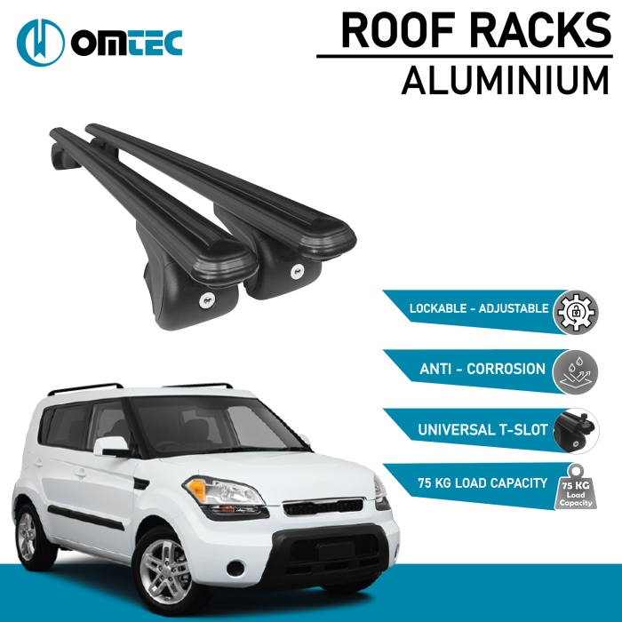 Bare Transversale Kia Soul [2008-2013] Omtec Aluminiu - Negru - imagine 2