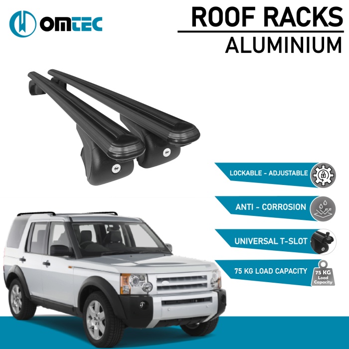 Bare Transversale Land Rover Discovery [2004-2017] Omtec Aluminiu - Negru - imagine 2