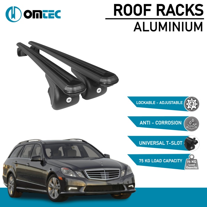 Bare Transversale Mercedes E-Class [2010-2016] Omtec Aluminiu - Negru - imagine 2