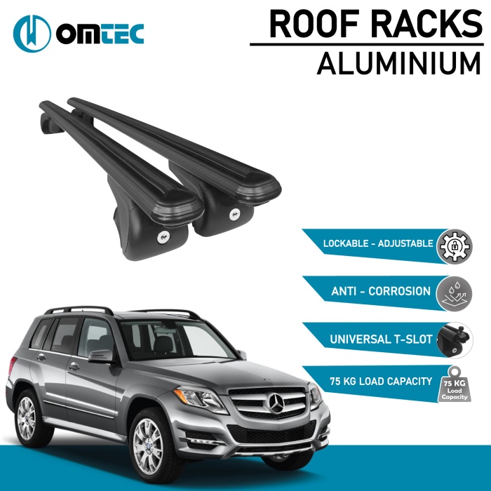 Bare Transversale Mercedes Glk [2008-2015] Omtec Aluminiu - Negru - imagine 2