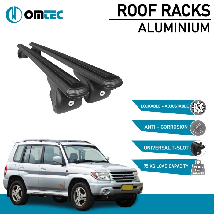 Bare Transversale Mitsubishi Pajero [2006-2021] Omtec Aluminiu - Negru - imagine 2