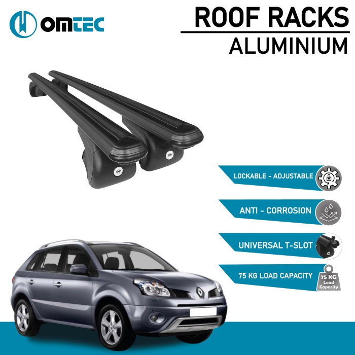 Bare Transversale Renault Koleos [2007-2017] Omtec Aluminiu - Negru - imagine 2