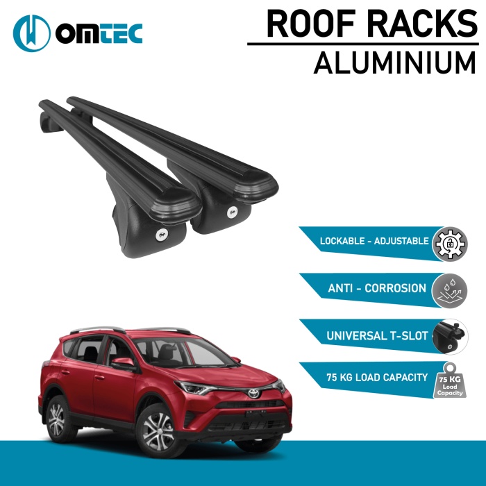 Bare Transversale Toyota Rav4 [2015-2017] Omtec Aluminiu - Negru - imagine 2