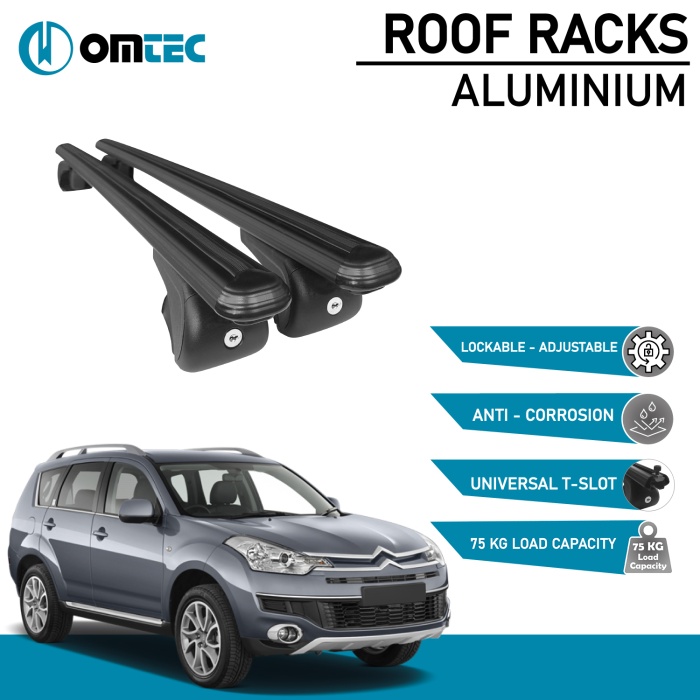 Bare Transversale Citroen C-Crosser [2007-2012] Omtec Aluminiu - Negru - imagine 2