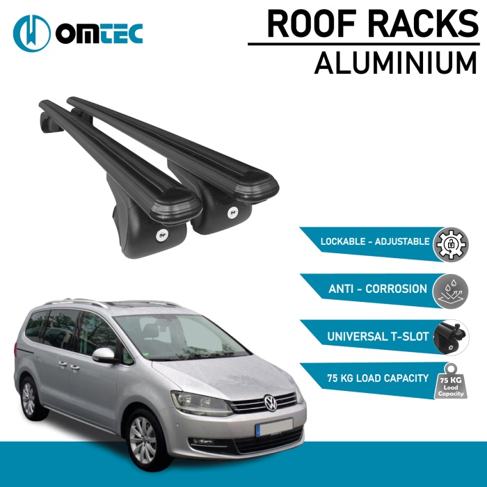 Bare Transversale Volkswagen Cross Touran [2006-2015] Omtec Aluminiu - Negru - imagine 2