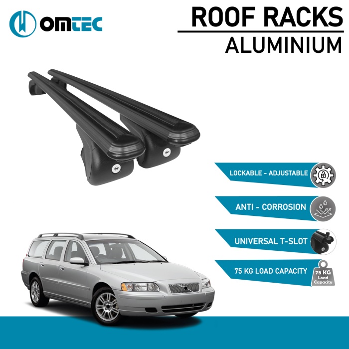 Bare Transversale Volvo Xc70 [2000-2007] Omtec Aluminiu - Negru - imagine 2