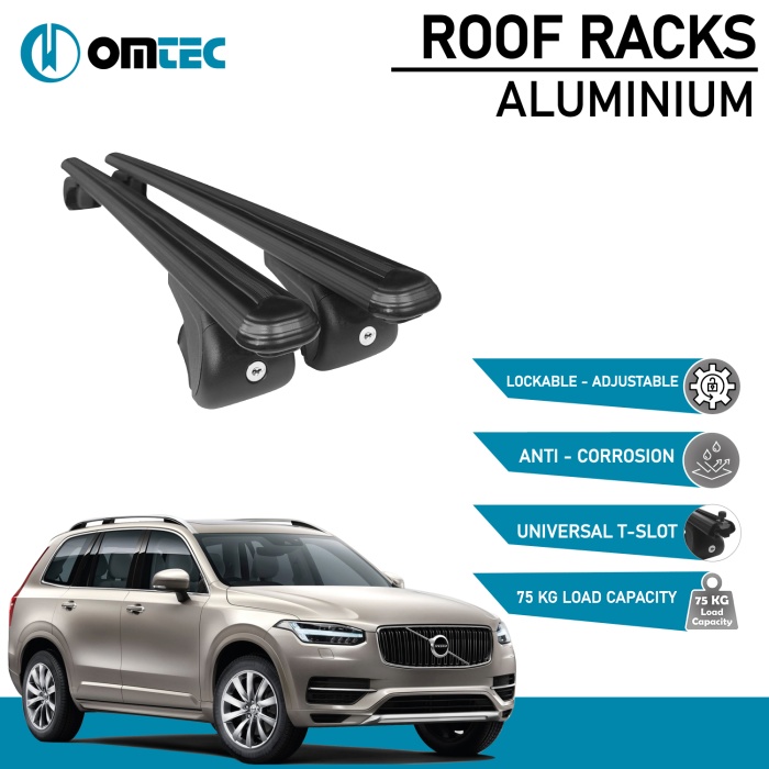 Bare Transversale Volvo Xc90 [2015-2019] Omtec Aluminiu - Negru - imagine 2