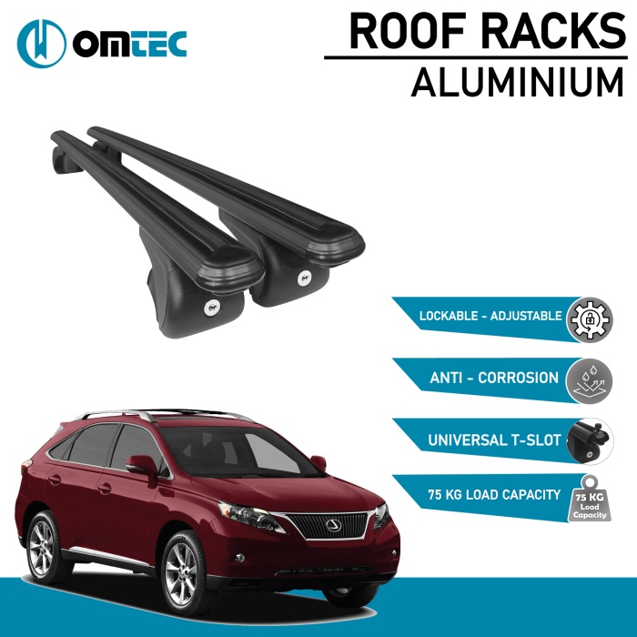 Bare Transversale Lexus Rx [2012-2015] Omtec Aluminiu - Negru - imagine 2