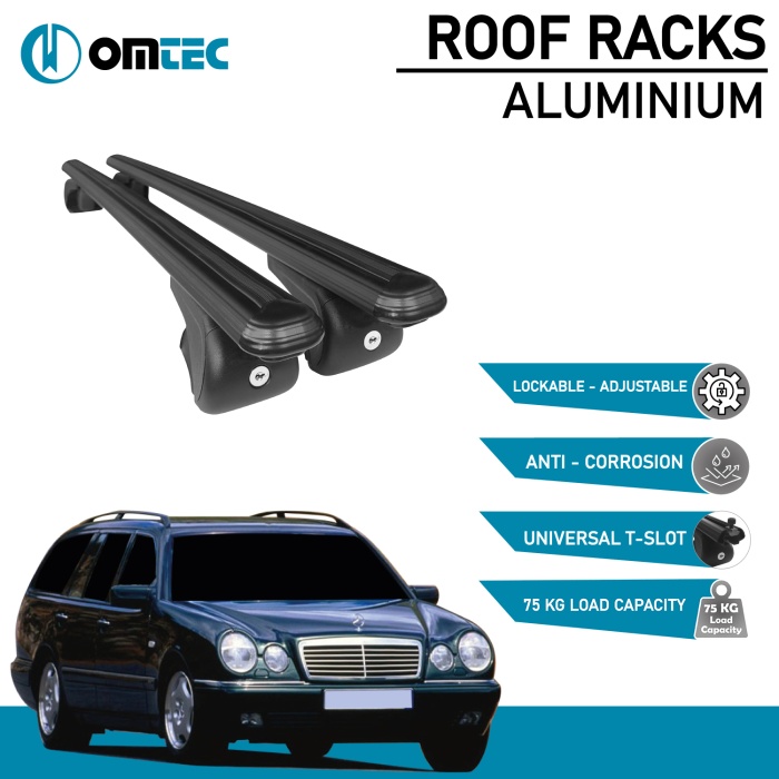 Bare Transversale Mercedes E-Class [1996-2002] Omtec Aluminiu - Negru - imagine 2