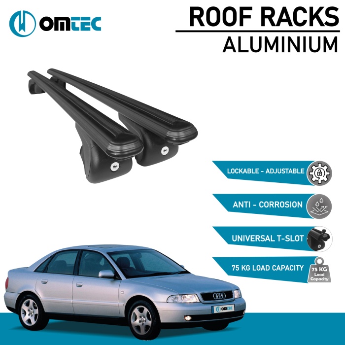 Bare Transversale Audi A4 [1994-2001] Omtec Aluminiu - Negru - imagine 2