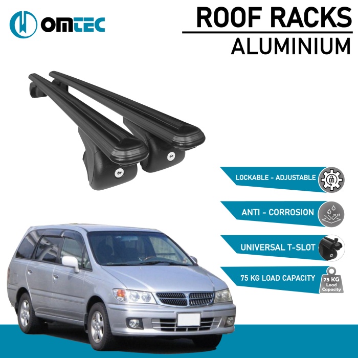 Bare Transversale Nissan Presage [1998-2003] Omtec Aluminiu - Negru - imagine 2