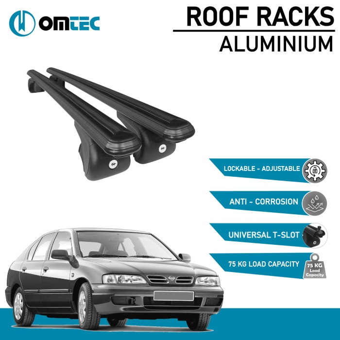 Bare Transversale Nissan Primera [1995-2002] Omtec Aluminiu - Negru - imagine 2