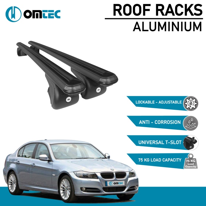 Bare Transversale Bmw 3 Series [2005-2011] Omtec Aluminiu - Negru - imagine 2