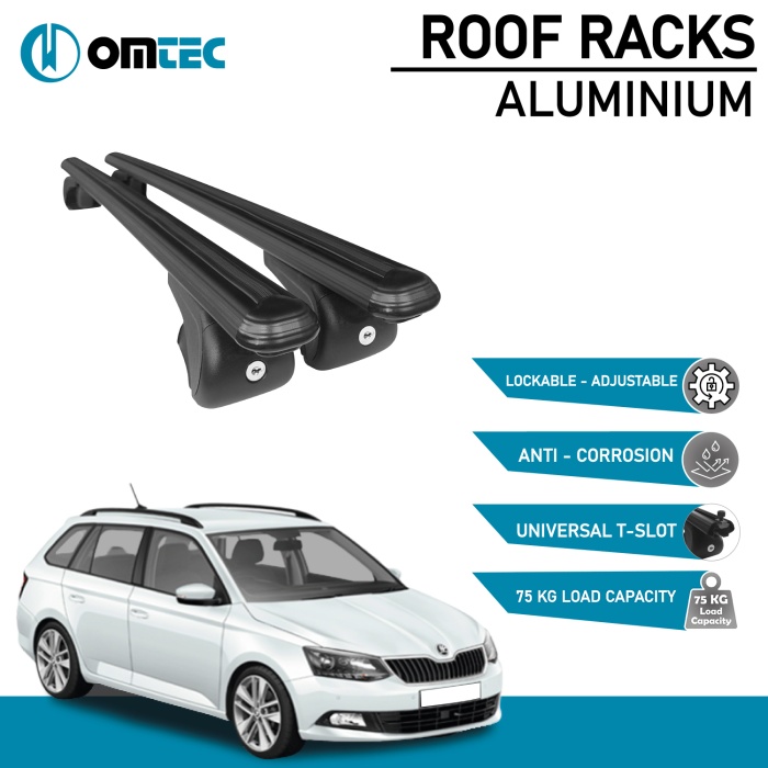 Bare Transversale Skoda Fabia [2015 ->] Omtec Aluminiu - Negru - imagine 2
