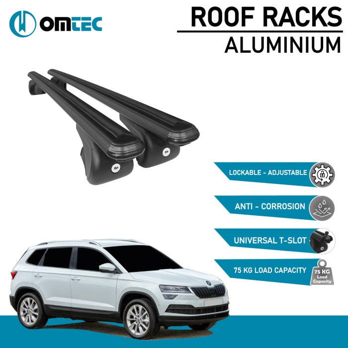 Bare Transversale Skoda Karoq [2017 ->] Omtec Aluminiu - Negru - imagine 2