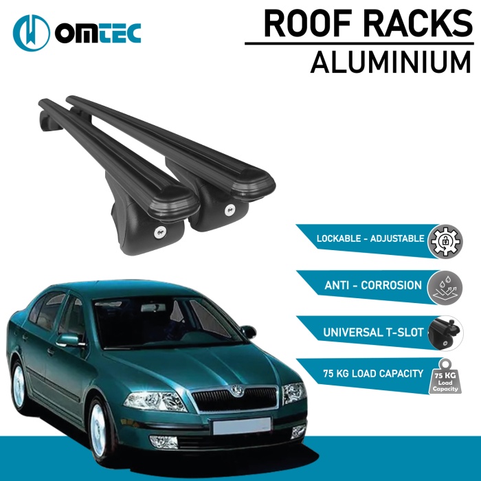 Bare Transversale Skoda Octavia [2004-2013] Omtec Aluminiu - Negru - imagine 2