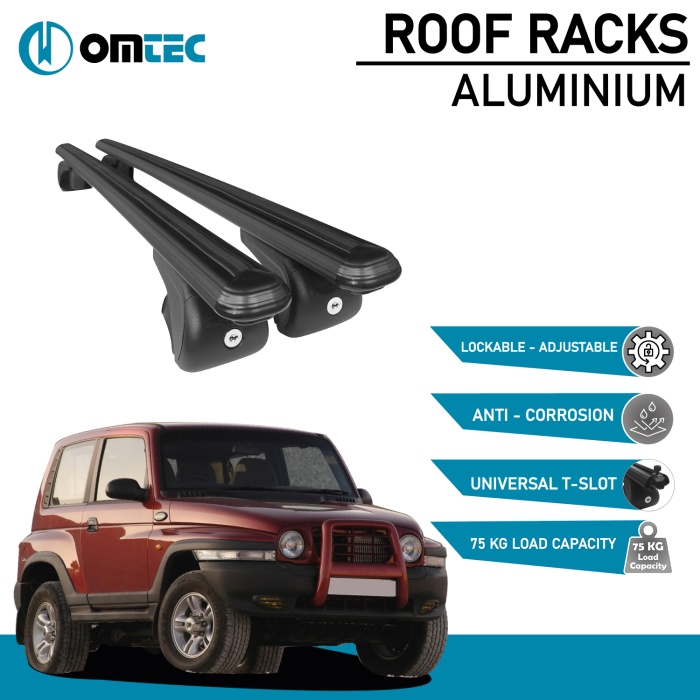 Bare Transversale Ssangyong Korando [1997-2005] Omtec Aluminiu - Negru - imagine 2