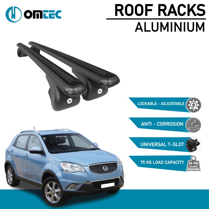 Bare Transversale Ssangyong Korando [2011-2019] Omtec Aluminiu - Negru - imagine 2