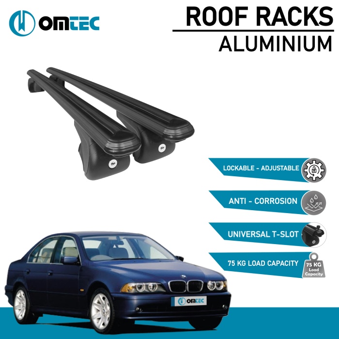 Bare Transversale Bmw 5 Series [1995-2003] Omtec Aluminiu - Negru - imagine 2