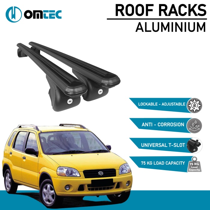 Bare Transversale Suzuki Ignis [2000-2005] Omtec Aluminiu - Negru - imagine 2